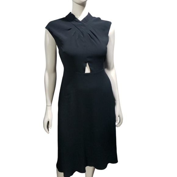 Scoop Midi Twist Neck Dress Blue Navy Size Medium - Picture 5 of 11